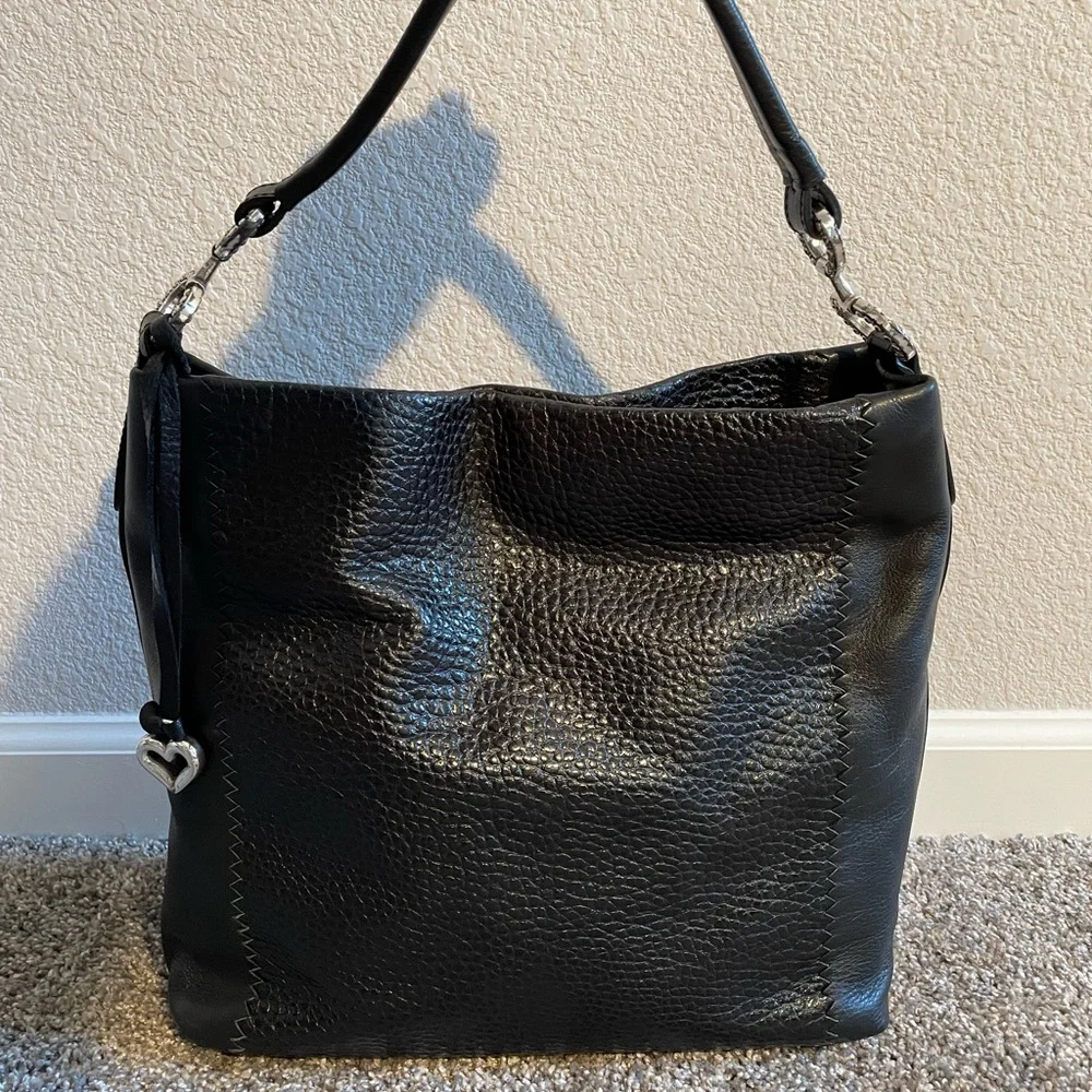 BRIGHTON Camelot Leather Black Shoulder Bag - Picture 3 of 15